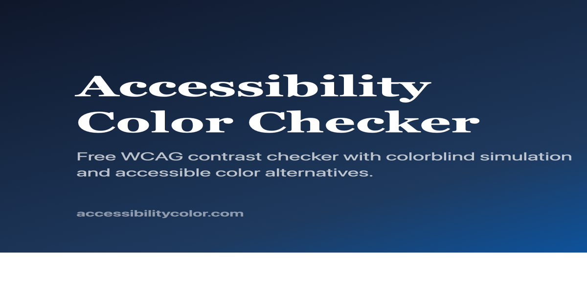 Accessibility Color Checker | accessibilitycolor.com